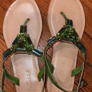 Matisse Green Embellished Women's Sandals